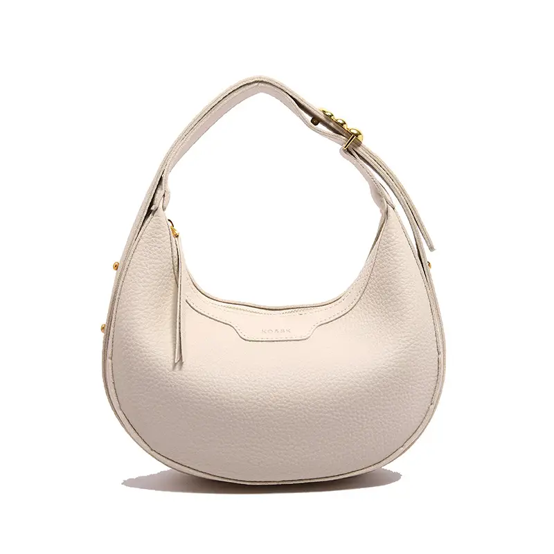 Women's Half Moon Bag Cream Shoulder Crossbody Saddle Bag - Image 2