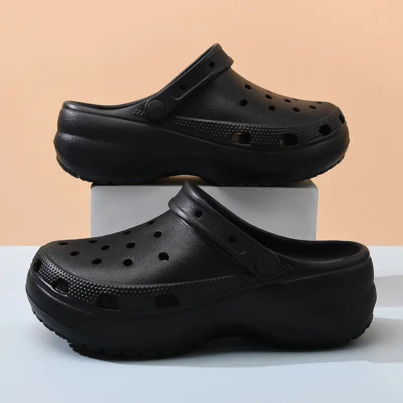 Baotou Hole Shoes Women's Summer Thick Sole Height-increasing Slippers for Outer Wear Beach Breathable Non-slip Wear-resistant Non-smelly Feet Sandals - Image 6