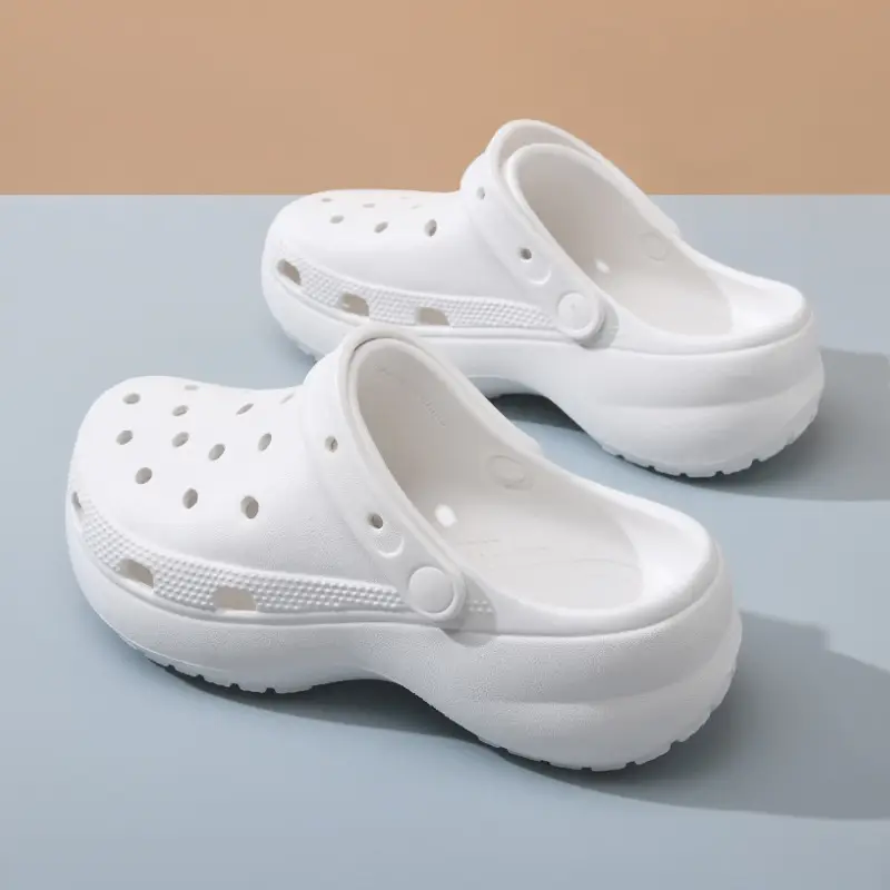 Baotou Hole Shoes Women's Summer Thick Sole Height-increasing Slippers for Outer Wear Beach Breathable Non-slip Wear-resistant Non-smelly Feet Sandals - Image 7