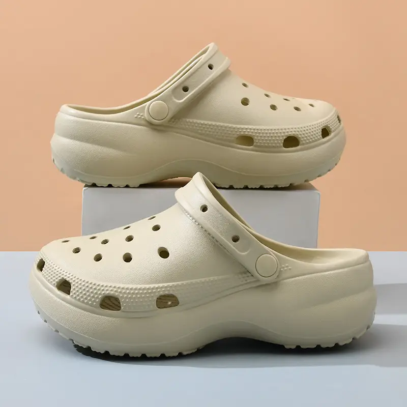 Baotou Hole Shoes Women's Summer Thick Sole Height-increasing Slippers for Outer Wear Beach Breathable Non-slip Wear-resistant Non-smelly Feet Sandals - Image 8