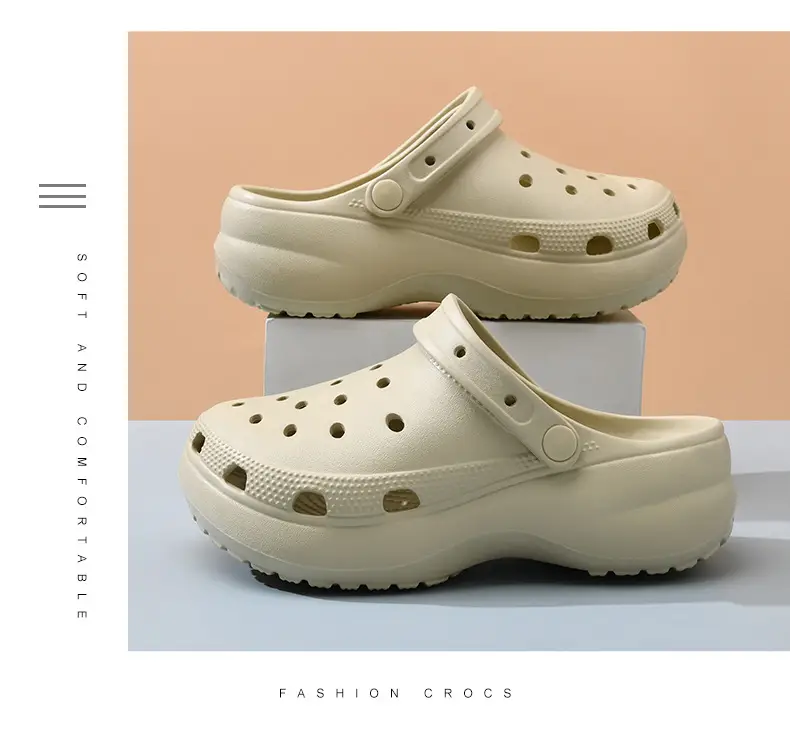 Baotou Hole Shoes Women's Summer Thick Sole Height-increasing Slippers for Outer Wear Beach Breathable Non-slip Wear-resistant Non-smelly Feet Sandals — feature 15