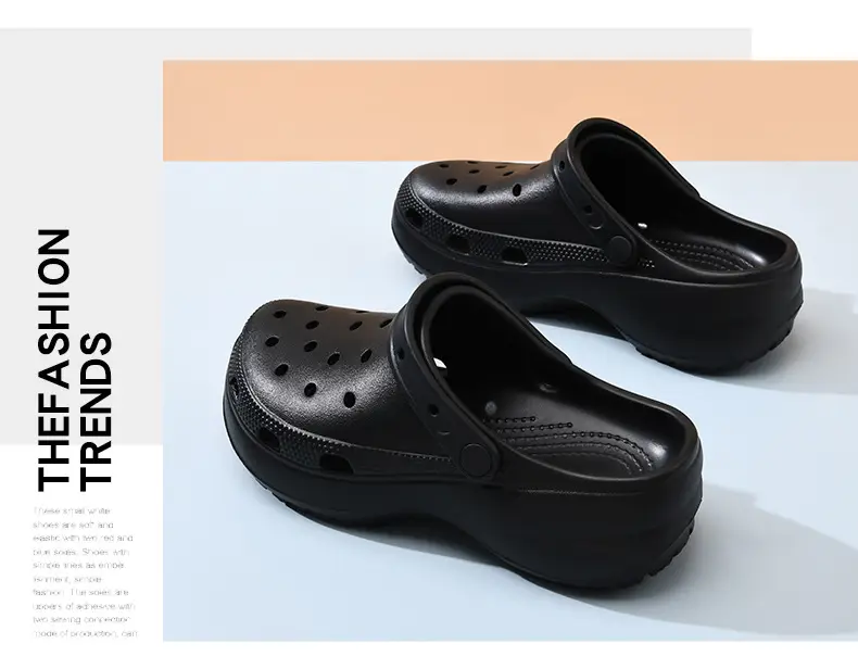 Baotou Hole Shoes Women's Summer Thick Sole Height-increasing Slippers for Outer Wear Beach Breathable Non-slip Wear-resistant Non-smelly Feet Sandals — feature 19
