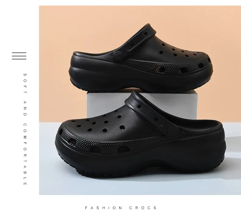 Baotou Hole Shoes Women's Summer Thick Sole Height-increasing Slippers for Outer Wear Beach Breathable Non-slip Wear-resistant Non-smelly Feet Sandals — feature 21