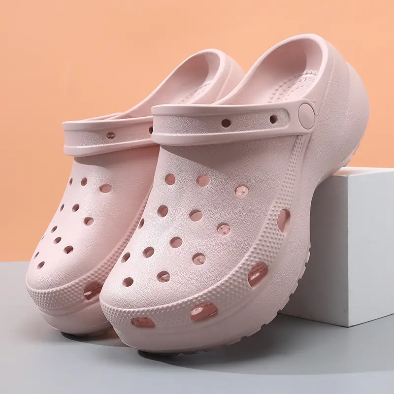 Baotou Hole Shoes Women's Summer Thick Sole Height-increasing Slippers for Outer Wear Beach Breathable Non-slip Wear-resistant Non-smelly Feet Sandals - Image 4