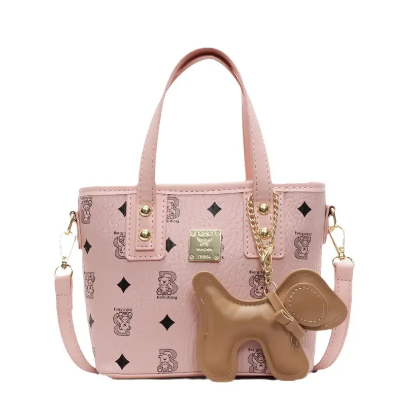Pink Furry Bear Crossbody Bag for Women