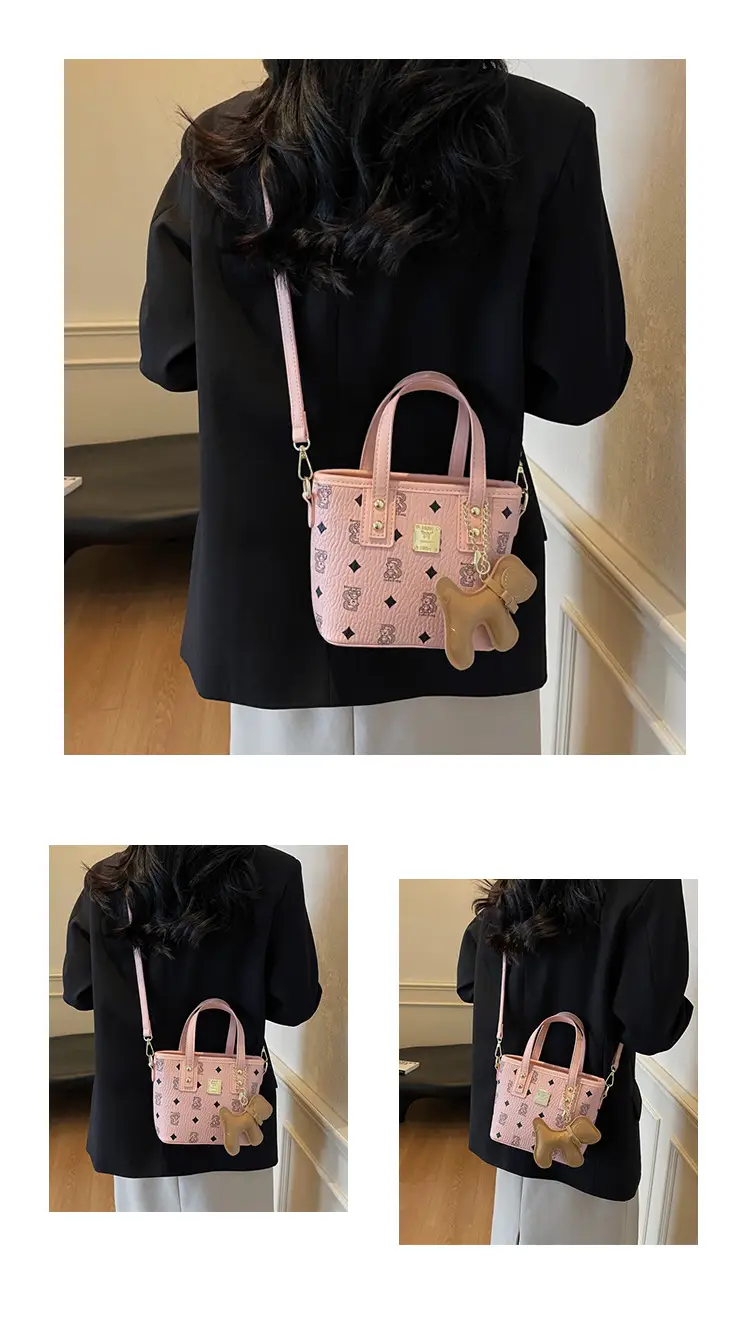 Pink Furry Bear Crossbody Bag for Women — feature 15