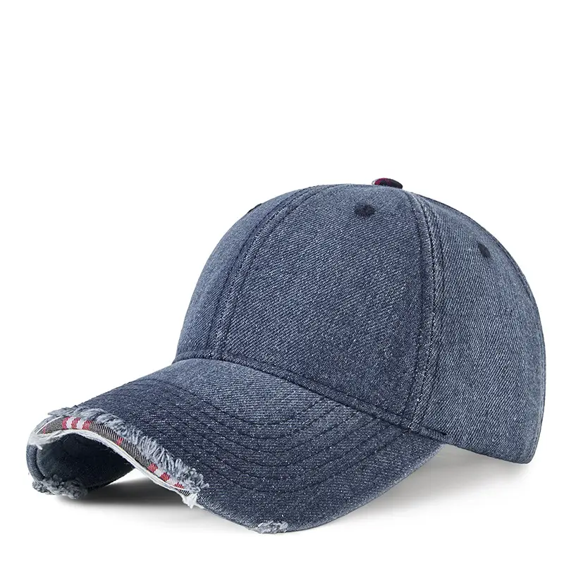 Men's Grey Washed Baseball Cap with Frayed Edge - Image 3