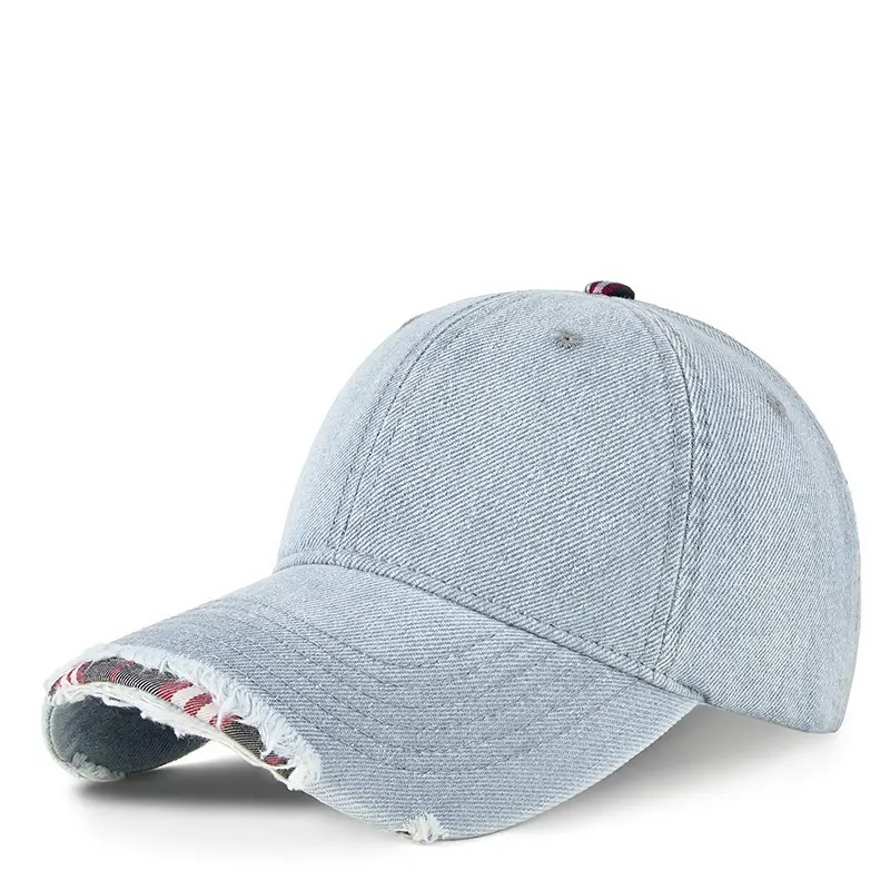 Men's Grey Washed Baseball Cap with Frayed Edge - Image 5