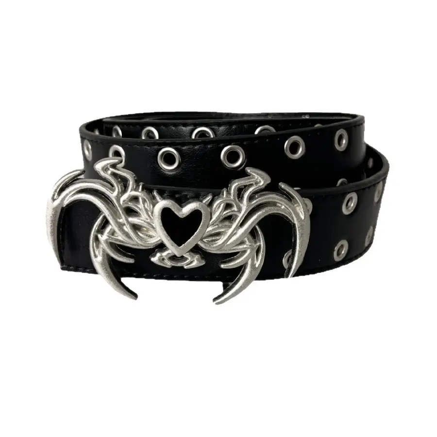 Black Special Shape Buckle Belt for Men Women - Image 8