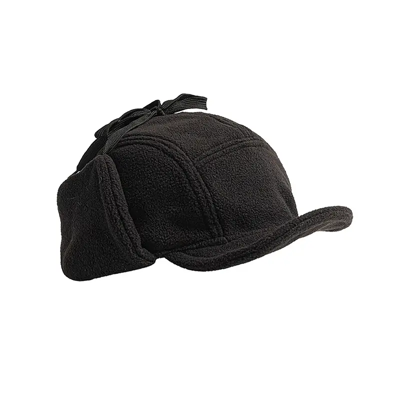 Men Wool Ear Protection Cap Black Cold Proof - Image 8