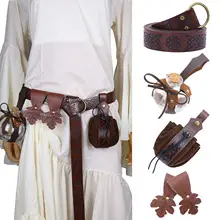 Viking Medieval Leather Belt with Four Bottle Design — feature 12