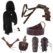 Viking Medieval Leather Belt with Four Bottle Design — feature 13