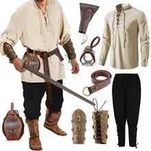 Viking Medieval Leather Belt with Four Bottle Design — feature 15