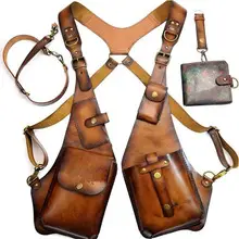 Viking Medieval Leather Belt with Four Bottle Design — feature 6