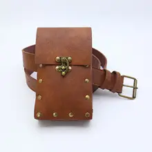 Viking Medieval Leather Belt with Four Bottle Design — feature 7