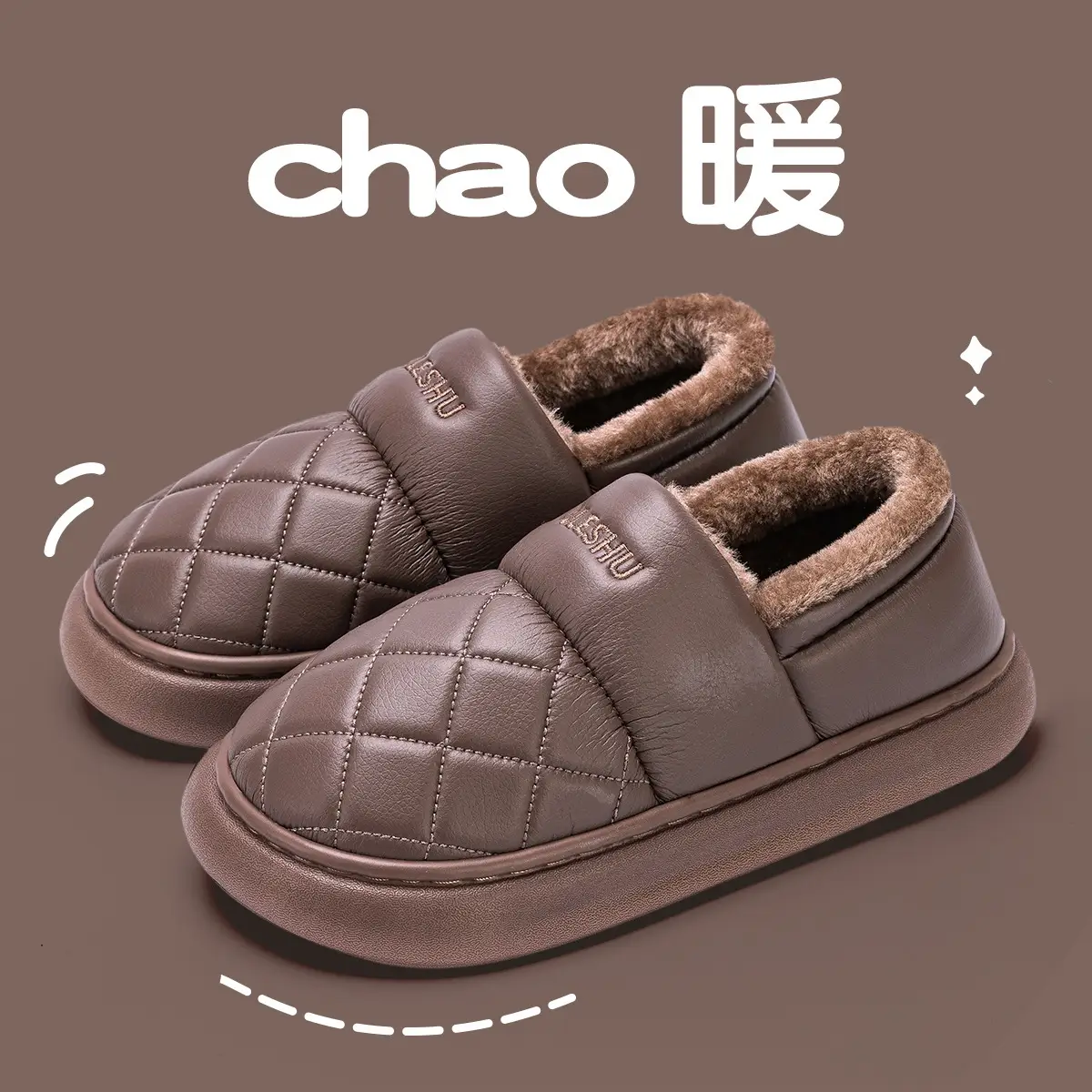 Women's Waterproof Warm Cotton Slippers Autumn Winter 2025