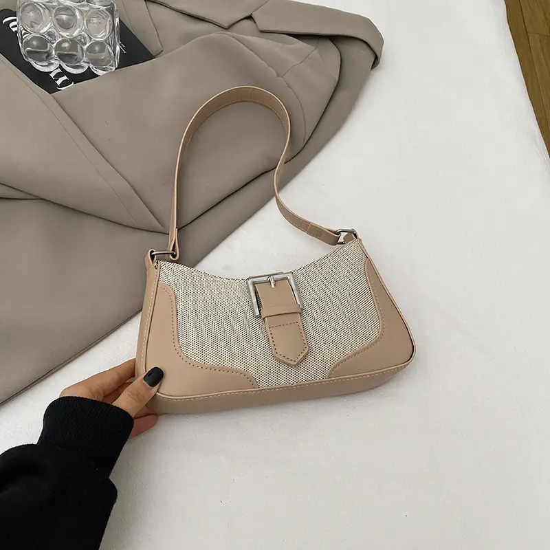 2024 Winter Shoulder Crossbody Bag Grey Beige Embroidered - Image 2