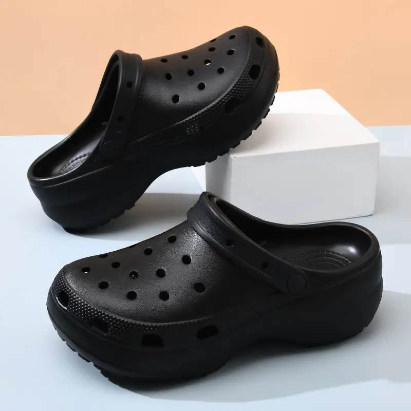 Kajia Yunduo Unbranded Perforated Shoes for Women, Eva Slippers for Outdoor Wear, Height-Increasing Thick-Soled Anti-Odor Closed-Toe Slippers Wholesale - Image 8