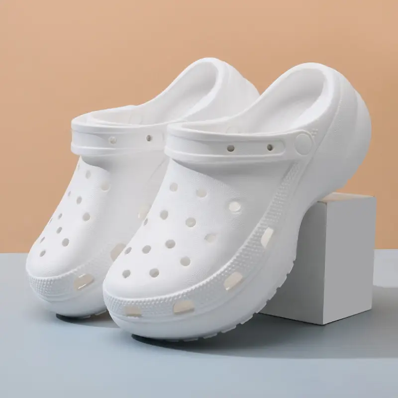 Kajia Yunduo Unbranded Perforated Shoes for Women, Eva Slippers for Outdoor Wear, Height-Increasing Thick-Soled Anti-Odor Closed-Toe Slippers Wholesale - Image 9