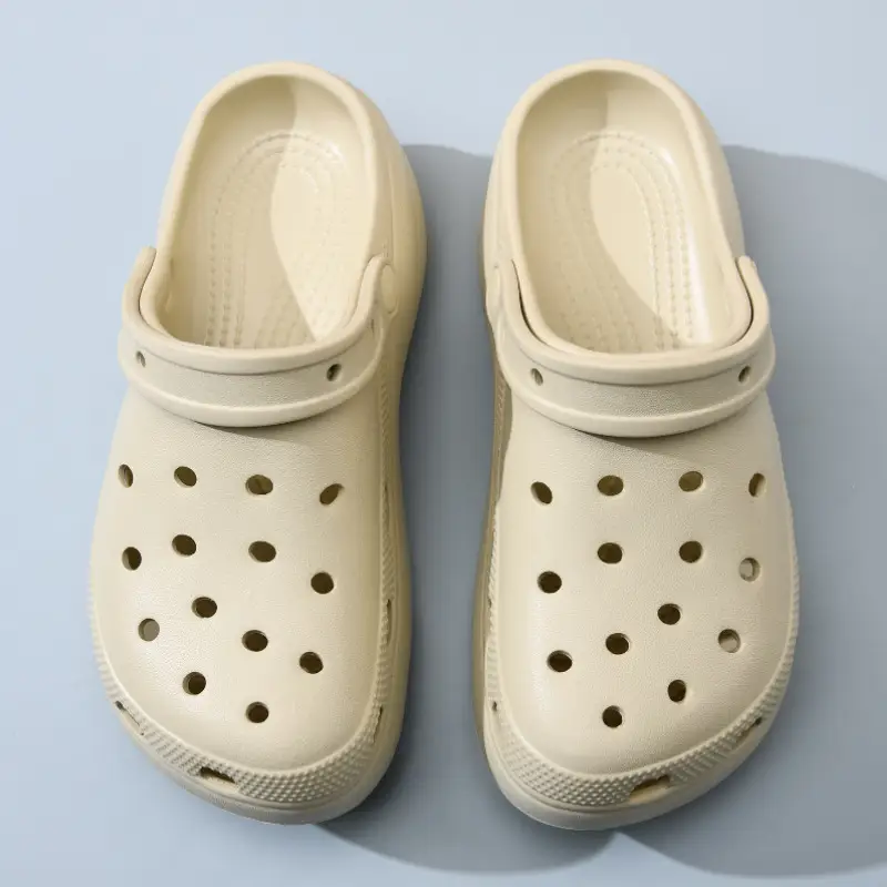 Kajia Yunduo Unbranded Perforated Shoes for Women, Eva Slippers for Outdoor Wear, Height-Increasing Thick-Soled Anti-Odor Closed-Toe Slippers Wholesale - Image 3