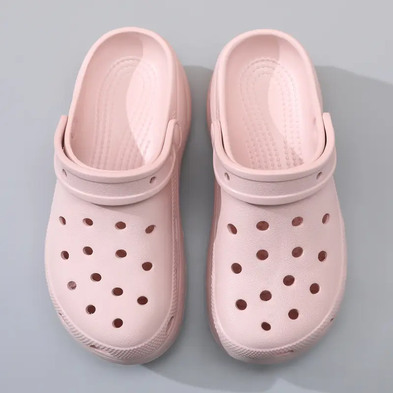 Kajia Yunduo Unbranded Perforated Shoes for Women, Eva Slippers for Outdoor Wear, Height-Increasing Thick-Soled Anti-Odor Closed-Toe Slippers Wholesale - Image 4