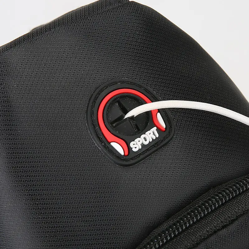Men's Black Crossbody Bag with Red Stripe - Image 12
