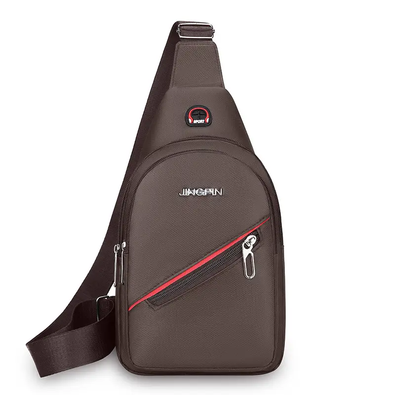 Men's Black Crossbody Bag with Red Stripe - Image 3