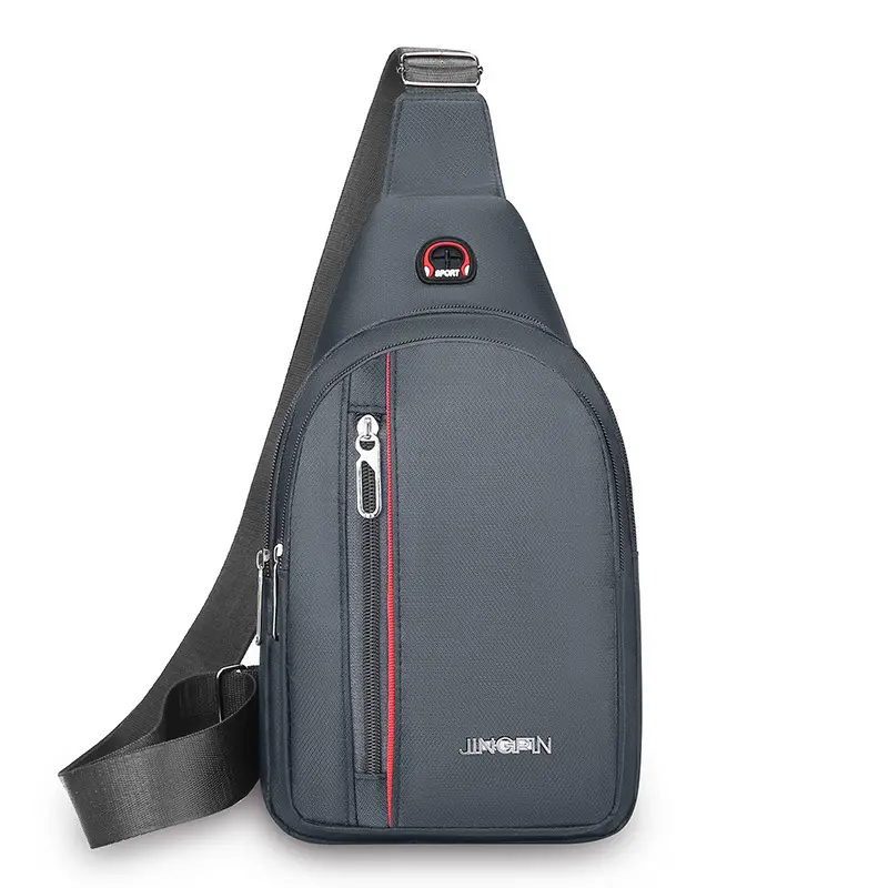 Men's Black Crossbody Bag with Red Stripe - Image 5