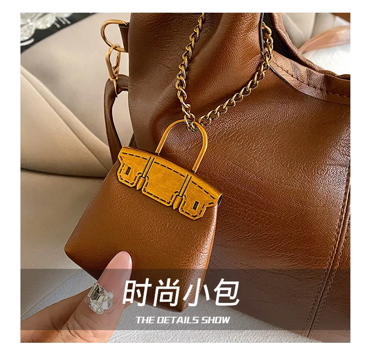 Women Retro Soft Leather Tote Bag Brown Black Black — feature 6