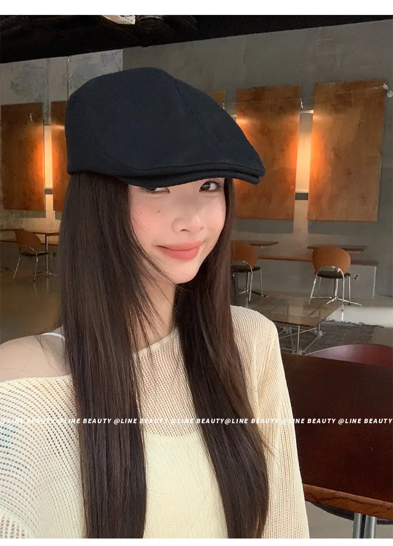 Black British Style Reversible Beret for Women — feature 18