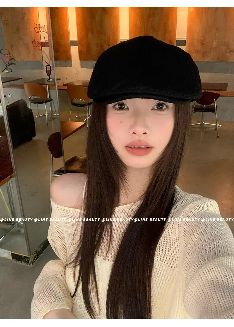 Black British Style Reversible Beret for Women — feature 19