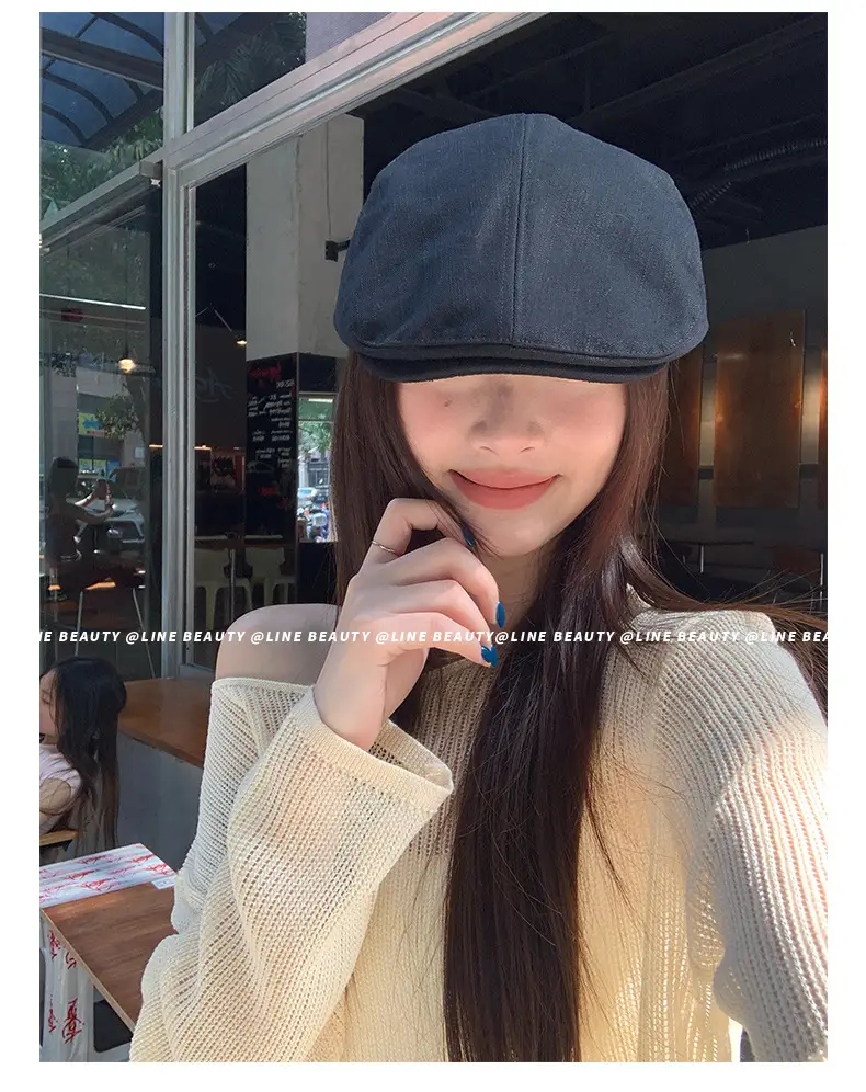 Black British Style Reversible Beret for Women — feature 20