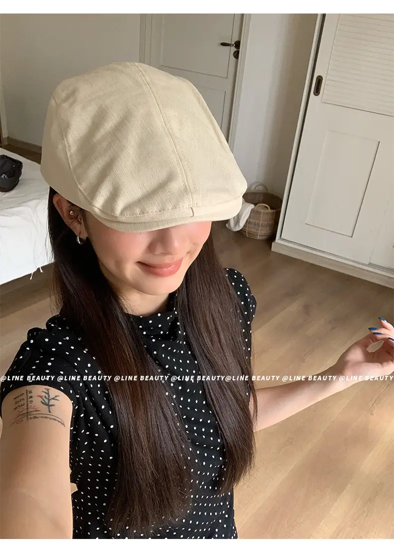 Black British Style Reversible Beret for Women — feature 23