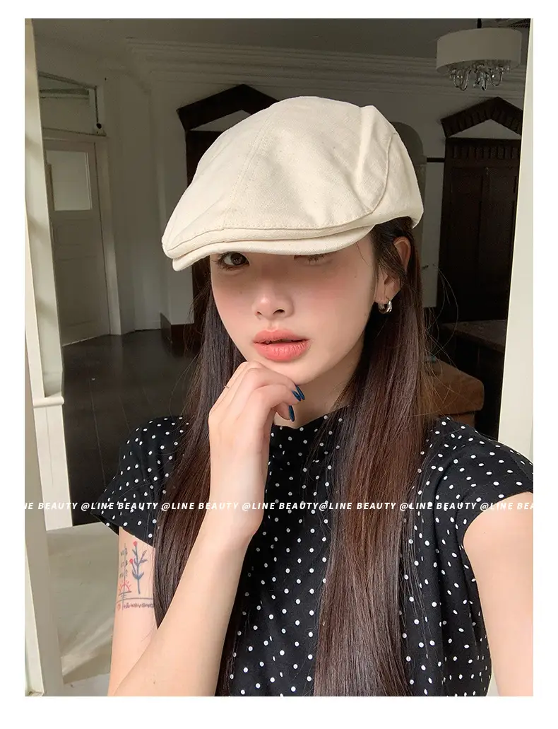 Black British Style Reversible Beret for Women — feature 27