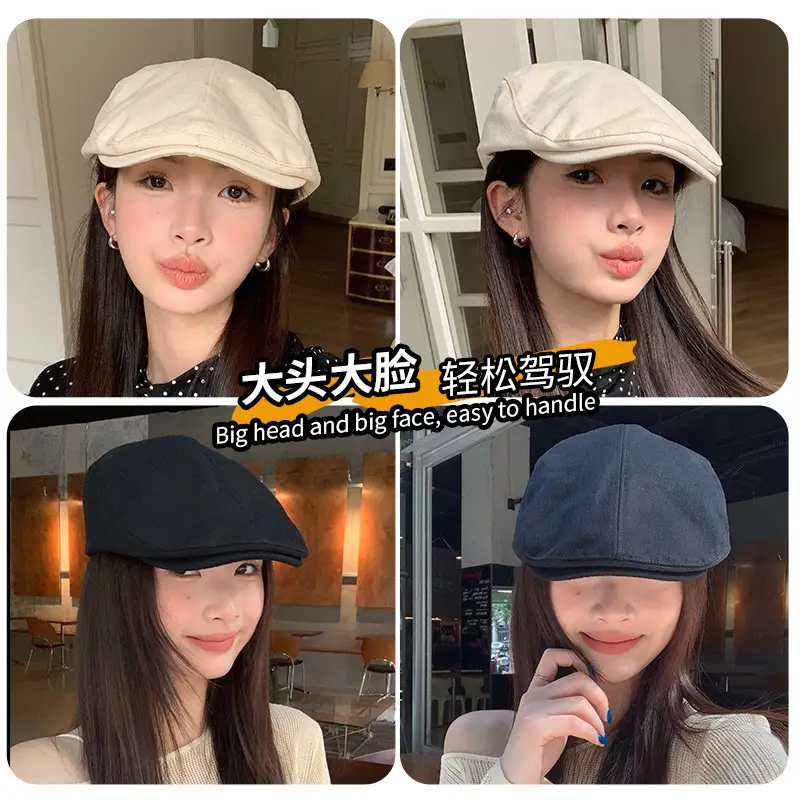 Black British Style Reversible Beret for Women — feature 4