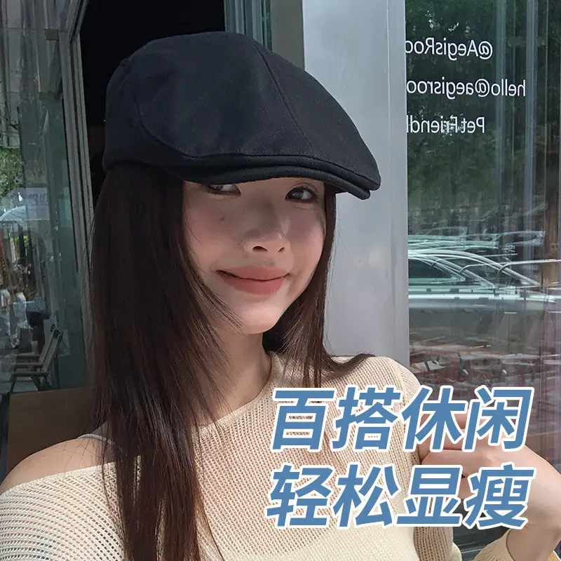 Black British Style Reversible Beret for Women — feature 5