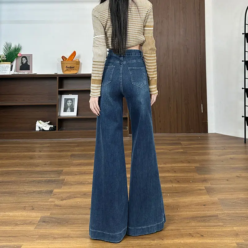 American-style Wide-leg Jeans Women 2024 Autumn Winter