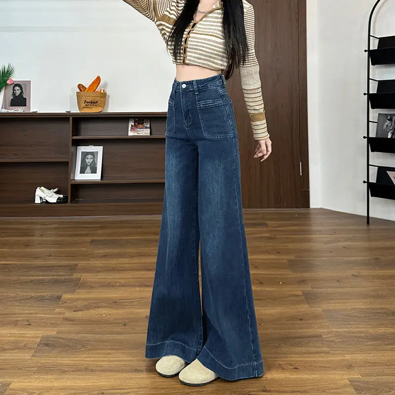 American-style Wide-leg Jeans Women 2024 Autumn Winter