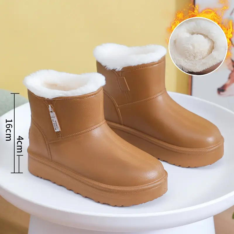 [Premium Selection] New Eva Women's Cotton Shoes and Boots, Winter Warm, Fleece-Lined, Thickened, Waterproof, Non-Slip, Soft-Soled Women's Cotton Boots