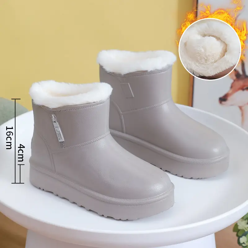 [Premium Selection] New Eva Women's Cotton Shoes and Boots, Winter Warm, Fleece-Lined, Thickened, Waterproof, Non-Slip, Soft-Soled Women's Cotton Boots