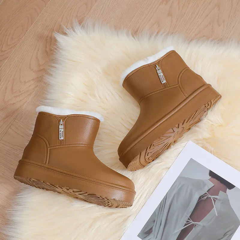 [Premium Selection] New Eva Women's Cotton Shoes and Boots, Winter Warm, Fleece-Lined, Thickened, Waterproof, Non-Slip, Soft-Soled Women's Cotton Boots — feature 12