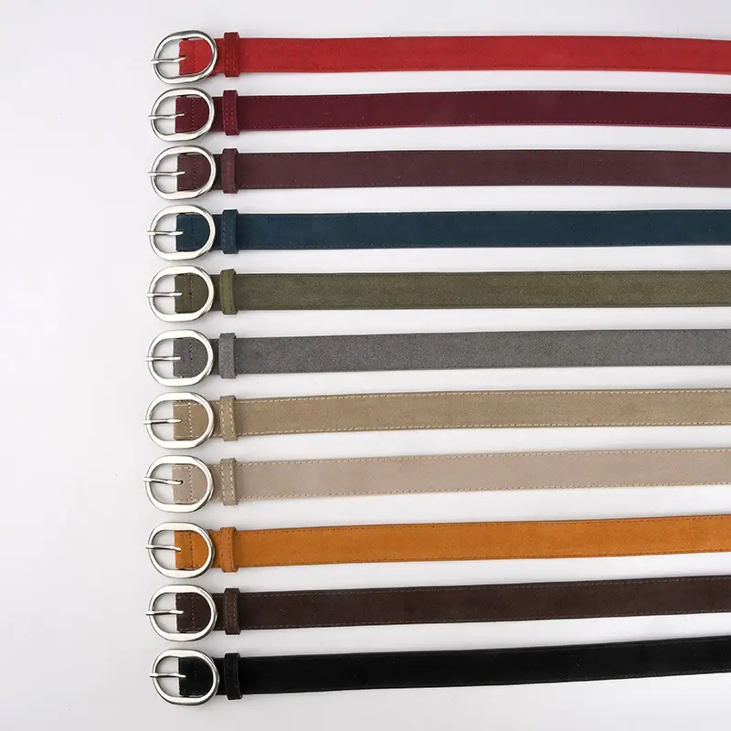 Black Freted Leather Belt for Women - Image 15