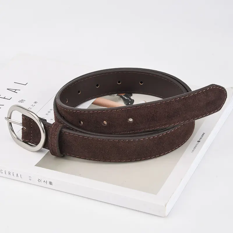 Black Freted Leather Belt for Women - Image 16