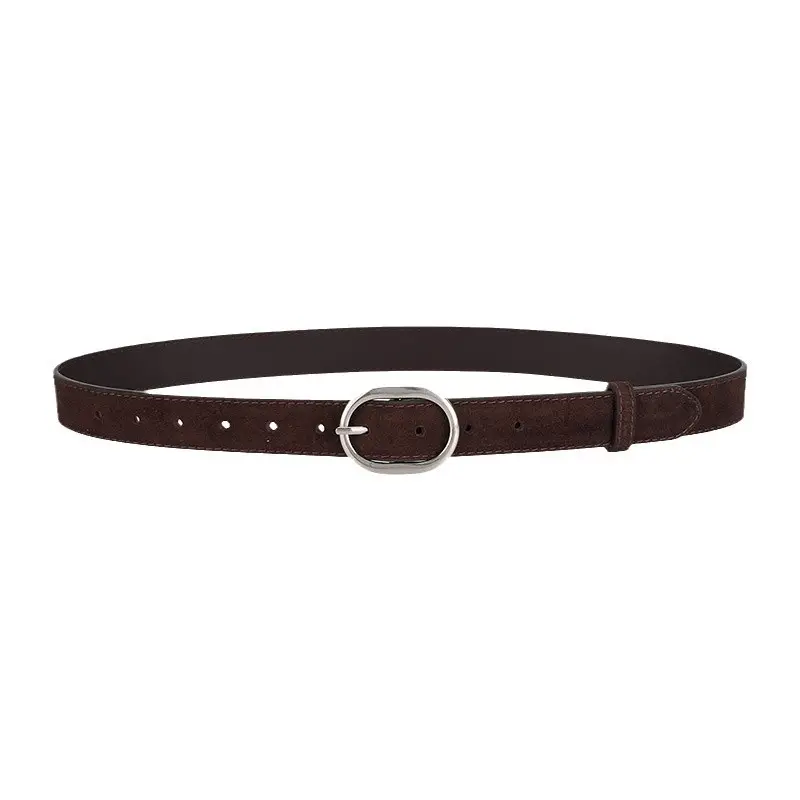 Black Freted Leather Belt for Women - Image 18