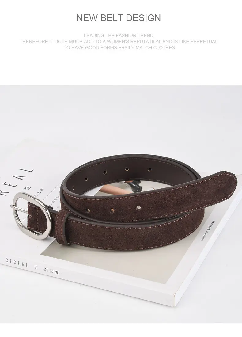 Black Freted Leather Belt for Women — feature 10
