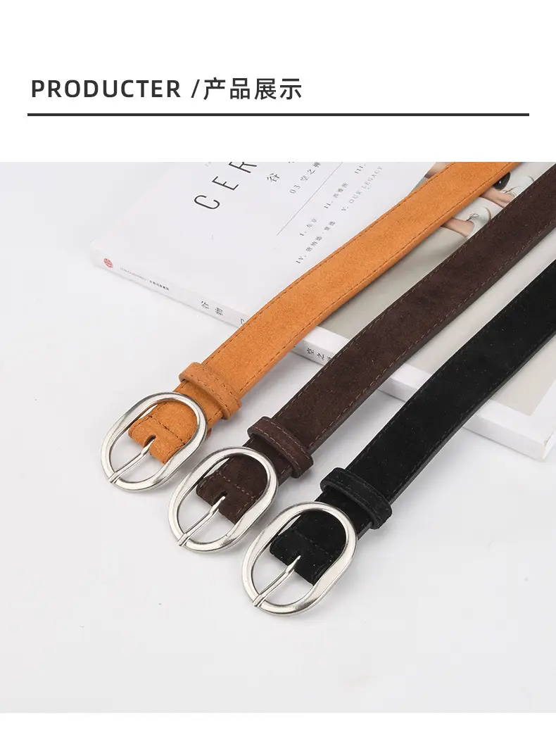 Black Freted Leather Belt for Women — feature 9