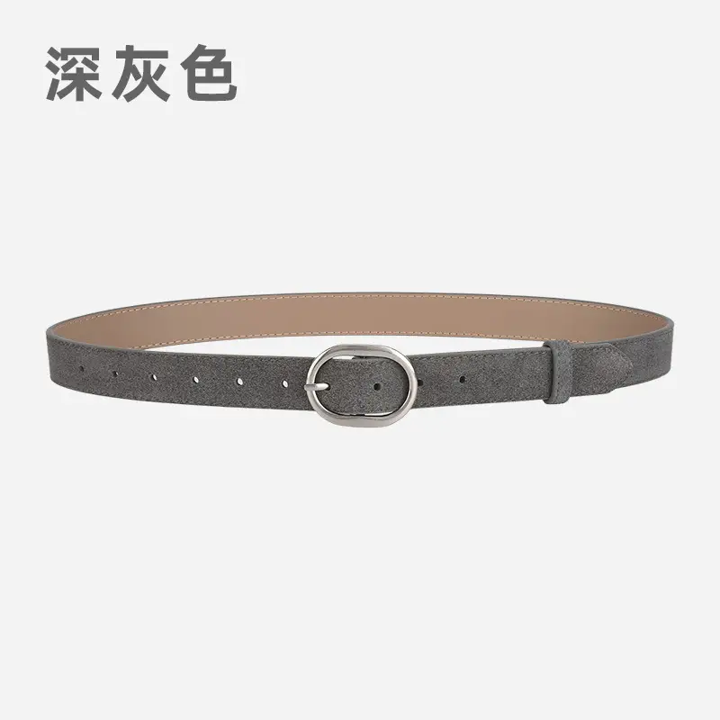 Black Freted Leather Belt for Women - Image 10