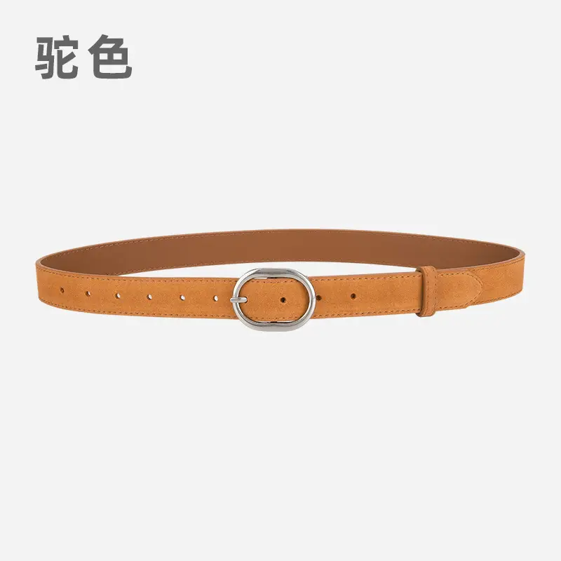 Black Freted Leather Belt for Women - Image 12