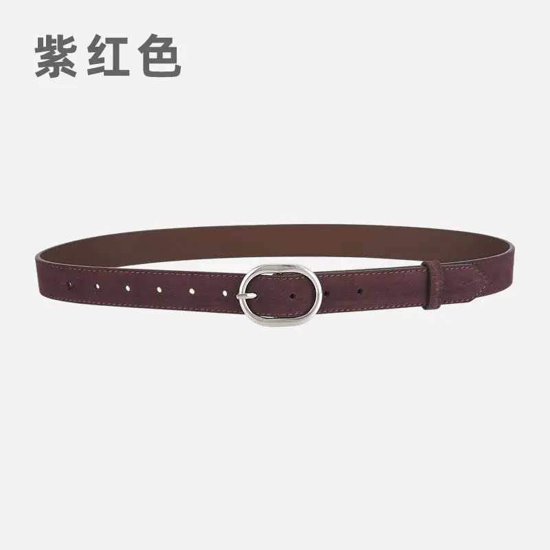 Black Freted Leather Belt for Women - Image 13