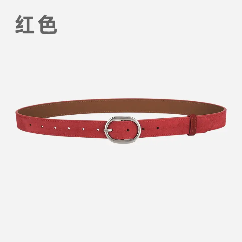 Black Freted Leather Belt for Women - Image 2